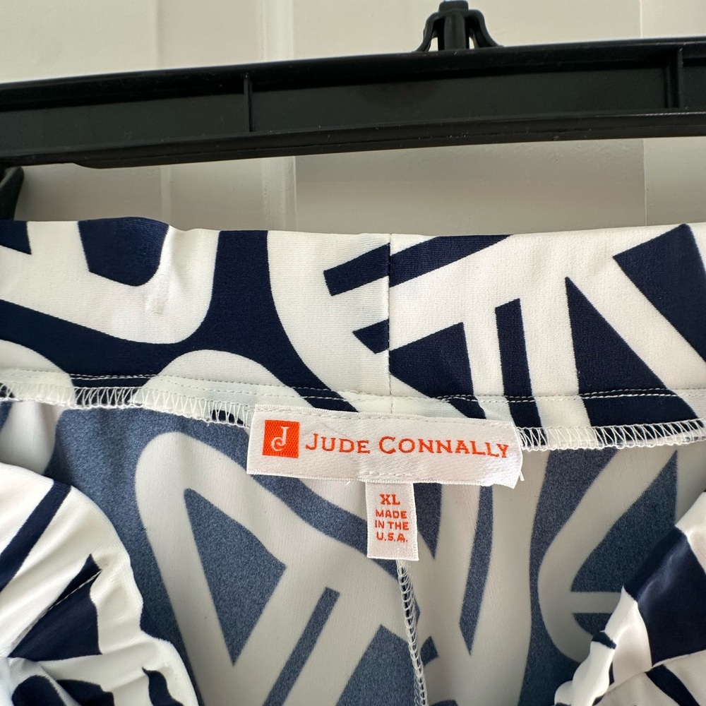 Jude Connally Navy and White Geometric Pants XL - Picture 3 of 4